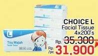 Promo Harga Choice L Facial Tissue per 4 pcs 200 pcs - LotteMart