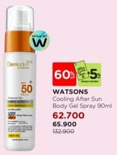 Watsons Cooling After Sun Body Spray 90 ml Diskon 50%, Harga Promo Rp65.900, Harga Normal Rp132.900, Member Rp62.700, +5% Diskon Khusus Member, Khusus Member