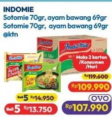 Promo Harga Indomie Mi Kuah Soto Mie, Ayam Bawang 69 gr - Hypermart
