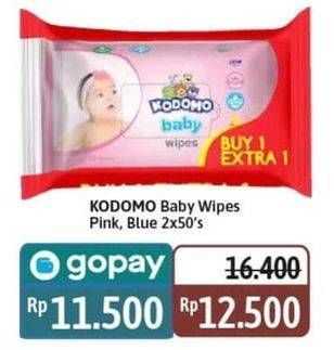 Promo Harga Kodomo Baby Wipes Classic Blue, Rice Milk Pink 50 pcs - Alfamidi