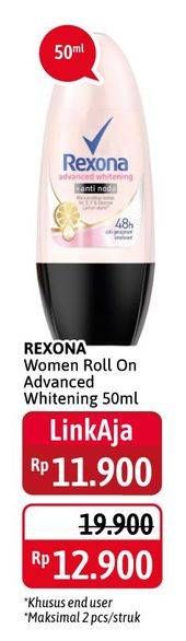 Promo Harga REXONA Deo Roll On Advanced Whitening 50 ml - Alfamidi