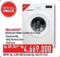 Promo Harga SHARP ES-FL1082 | Mesin Cuci Front Load 8kg 8000 gr - Hypermart