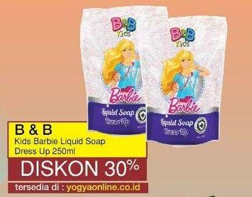 Promo Harga B&B KIDS Barbie Soap Dress Up 250 ml - Yogya