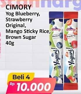 Promo Harga Cimory Yogurt Stick Blueberry, Strawberry, Original, Mango Sticky Rice 40 gr - Alfamart
