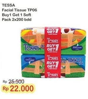 Promo Harga Tessa Facial Tissue per 2 pouch 200 pcs - Indomaret