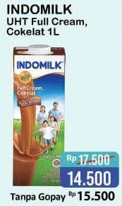 Promo Harga Indomilk Susu UHT Cokelat, Full Cream Plain 1000 ml - Alfamart