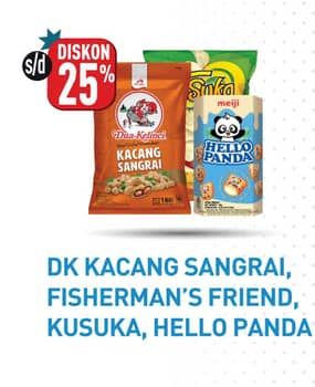 Dua Kelinci Kacang/Fisherman's Friend Candy/Kusuka Keripik Singkong/Hello Panda Biscuit