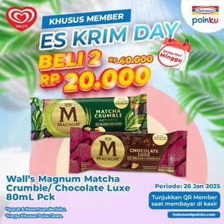 Promo Harga Walls Magnum Matcha Crumble, Chocolate Luxe 80 ml - Indomaret