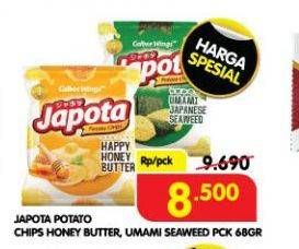 Promo Harga JAPOTA Potato Chips Happy Honey Butter, Seaweed 68 gr - Superindo