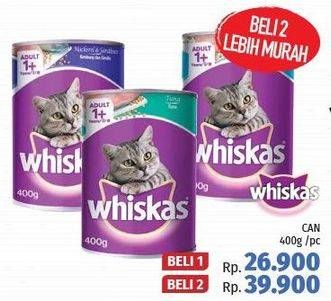 Promo Harga WHISKAS Makanan Kucing per 2 kaleng 400 gr - LotteMart