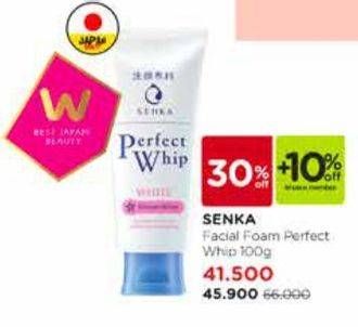 Promo Harga SENKA Perfect Whip Facial Foam Vibrant White 100 gr - Watsons