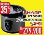 Promo Harga Sharp KS-N18MG | Rice Cooker 1.8ltr RD, SL, BL, PK  - Hypermart