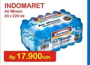 Promo Harga INDOMARET Air Mineral per 24 botol 220 ml - Indomaret