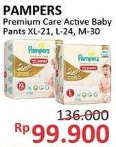 Promo Harga Pampers Premium Care Active Baby Pants XL21, L24, M30  - Alfamidi