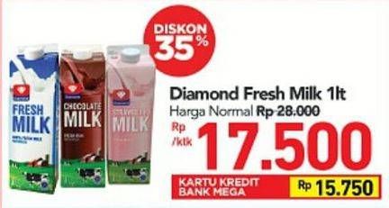 Promo Harga DIAMOND Fresh Milk 1000 ml - Carrefour