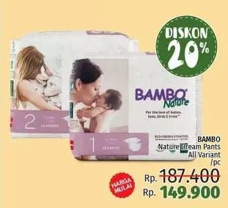 Promo Harga Bambo Nature Diapers All Variants  - LotteMart
