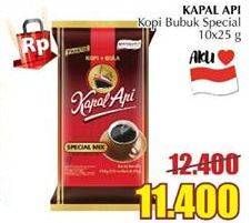 Promo Harga Kapal Api Kopi Bubuk Special per 10 sachet 25 gr - Giant