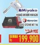 Promo Harga MIYAKO Hand Mixer HM 620 / NANOTEC Gas Stove NT-160  - Hypermart