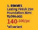 Promo Harga Rimmel Lasting Finish 25HR Foundation All Variants 30 ml - Guardian