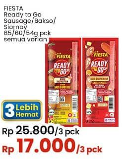 Promo Harga Fiesta Ready To Go Sosis Daging Ayam Dan Sapi Original, Bakso Daging Ayam Keju, Bakso Daging Ayam Barbekiu, Siomay Ayam 54 gr - Indomaret