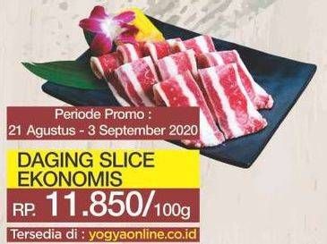 Promo Harga Daging Sapi Slice per 100 gr - Yogya