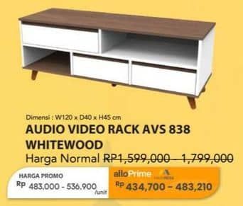 Promo Harga Audio Video Rack AVS 838 120 X 40 X 45 Cm  - Carrefour