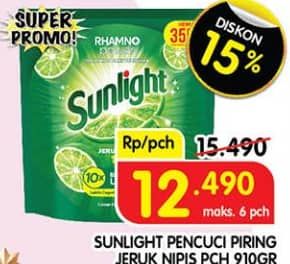 Promo Harga Sunlight Pencuci Piring Jeruk Nipis 100 910 ml - Superindo