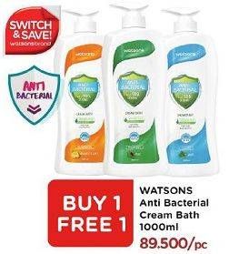 Promo Harga WATSONS Cream Bath Anti Bacterial 1000 ml - Watsons