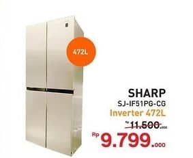 Promo Harga Sharp SJ-IF51PG-CG Kulkas Inverter  - Yogya