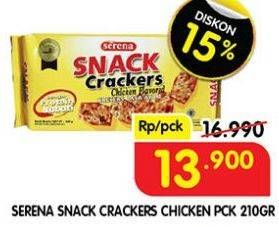 Promo Harga Serena Snack Crackers Rasa Ayam 210 gr - Superindo