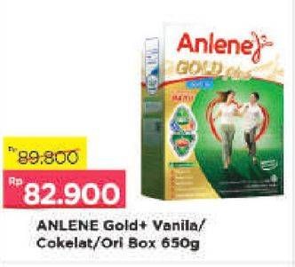 Promo Harga ANLENE Gold Plus Susu High Calcium Vanila, Cokelat, Original 650 gr - Alfamart