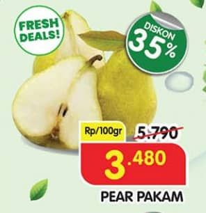 Promo Harga Pear Packham per 100 gr - Superindo