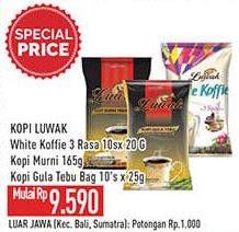 LUWAK White Coffee 3 Rasa 10x20g / Kopi Murni 165g / Kopi Gula Tebu 10x25g