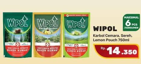 Promo Harga Wipol Karbol Wangi Cemara, Sereh Jeruk, Lemon 750 ml - Yogya