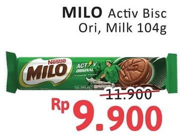 Promo Harga Milo Biscuit Sandwich Activ Milk, Original 104 gr - Alfamidi