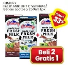 Promo Harga Cimory Susu UHT Chocolate, Bebas Laktosa 250 ml - Indomaret