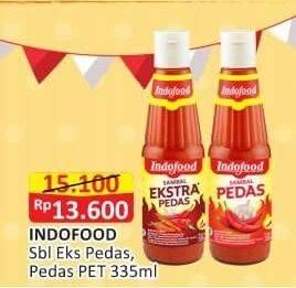 Promo Harga Indofood Sambal Ekstra Pedas, Pedas 335 ml - Alfamart
