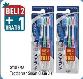 Promo Harga SYSTEMA Sikat Gigi Smart Clean 3 pcs - Hypermart