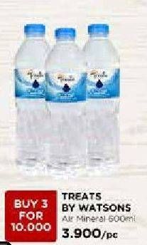 Promo Harga TREATS BY WATSONS Mineral Water per 3 botol 600 ml - Watsons