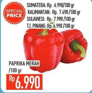 Promo Harga Cabe Paprika Merah per 100 gr - Hypermart