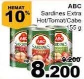 Promo Harga ABC Sardines Saus Ekstra Pedas, Saus Cabai, Saus Tomat 155 gr - Giant