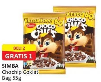 Promo Harga SIMBA Cereal Choco Chips Coklat 55 gr - Alfamart