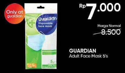 Promo Harga GUARDIAN Disposable Face Mask Adult Size 5 pcs - Guardian