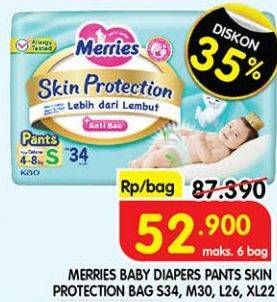 Promo Harga Merries Pants Skin Protection L26, M30, S34, XL22 22 pcs - Superindo