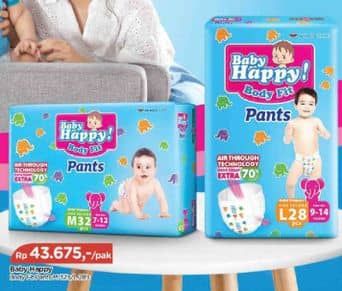 Promo Harga Baby Happy Body Fit Pants M32, L28 28 pcs - TIP TOP