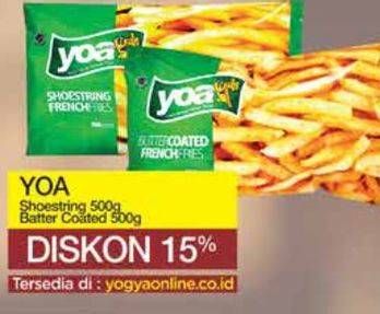 Promo Harga YOA French Fries Butter Coated, Shoestring 500 gr - Yogya