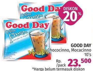 Promo Harga Good Day Instant Coffee 3 in 1 Chococinno, Mocacinno 10 pcs - LotteMart