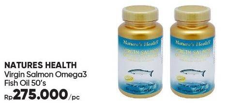 Promo Harga NATURES HEALTH Virgin Salmon Omega-3 Fish Oil 50 pcs - Guardian