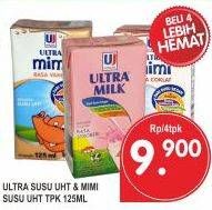 Promo Harga ULTRA MIMI Susu UHT All Variants per 4 pcs 125 ml - Superindo