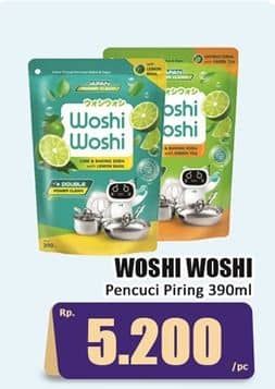Promo Harga Woshi Woshi Dishwash  390 ml - Hari Hari